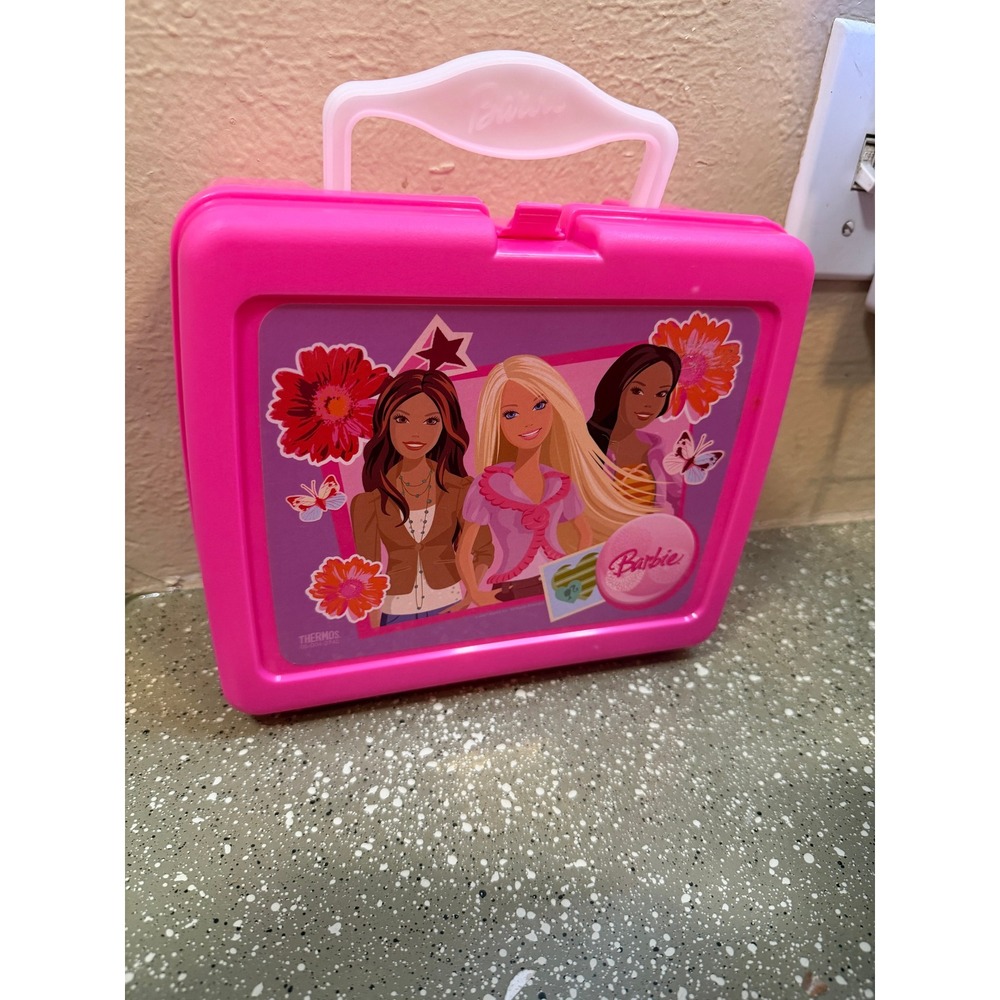 Thermos Barbie Pink Plastic Lunch Box 05-004-2740 Made in USA Kids Y2K Retro